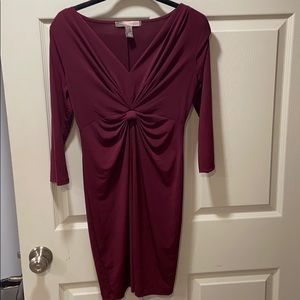 Forever 21 Maroon Long Sleeve Bodycon Dress